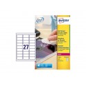Etichette bianche antimanomissione Avery 63,5x29,6 mm - 27 et/foglio - per stampanti laser conf. 20 fogli L6114-20