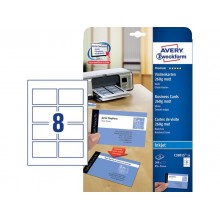 Biglietti da visita personalizzabili Avery Quick&Clean™ 85x54 mm 8/foglio patinati per inkjet - cf 25 ff C32015-25