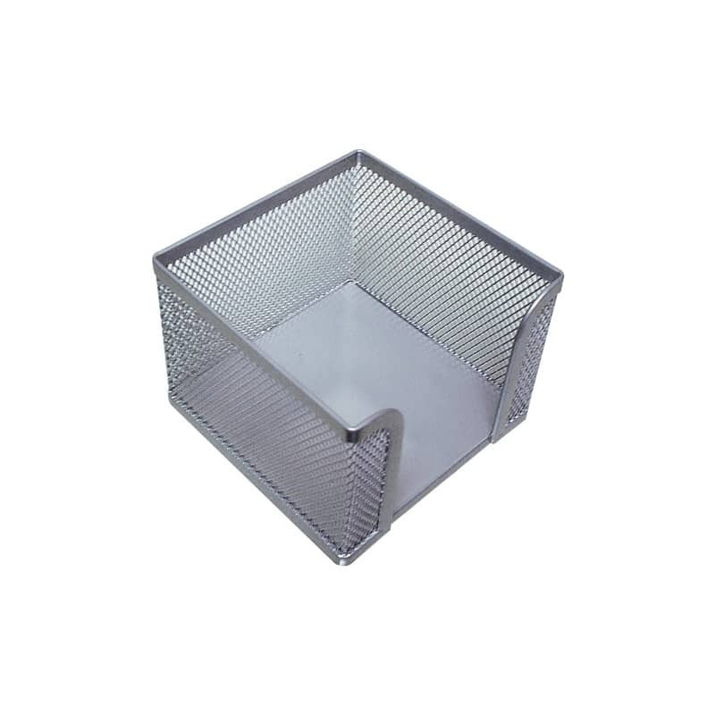 Portamemo in metallo Q-Connect 9,5x8x9,5 cm argento KF00881