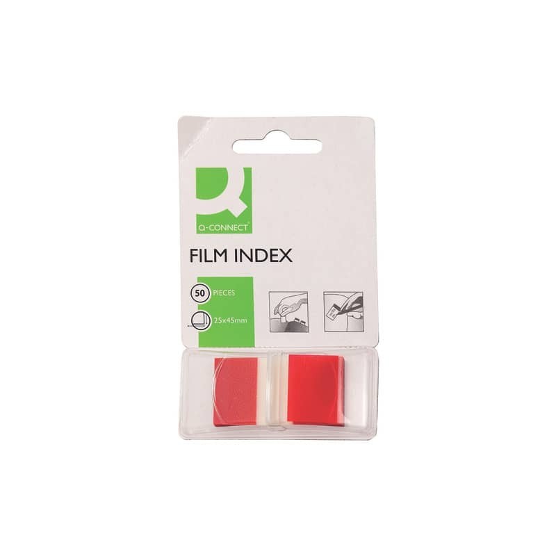 Segnapagina in blister Q-Connect 25x45 mm rosso blocchetto da 50 - KF03633