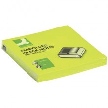 Foglietti riposizionabili a fisarmonica Q-Connect Z-Notes 70 g/m² giallo neon 76x76 mm  6 blocc. da 100 ff - KF16575