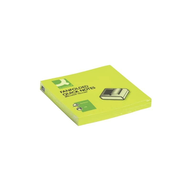 Foglietti riposizionabili a fisarmonica Q-Connect Z-Notes 70 g/m² giallo neon 76x76 mm  6 blocc. da 100 ff - KF16575