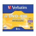 DVD+RW Verbatim 4x 4.7 GB  Conf. 5 pezzi - 43229