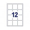 Etichette bianche per indirizzi AVERY Ultragrip™ 63,5x72 mm - 12 et/foglio - stampanti laser cf. 100 fogli L7164-100