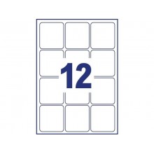 Etichette bianche per indirizzi AVERY Ultragrip™ 63,5x72 mm - 12 et/foglio - stampanti laser cf. 100 fogli L7164-100