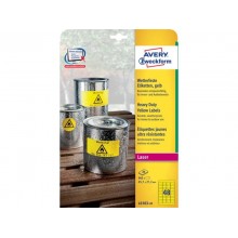 Etichette permanenti poliestere giallo Avery 45,7x21,2 mm - 48 et/foglio - per stampanti laser - cf. 20 fogli L6103-20