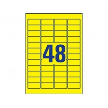 Etichette permanenti poliestere giallo Avery 45,7x21,2 mm - 48 et/foglio - per stampanti laser - cf. 20 fogli L6103-20