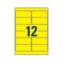 Etichette permanenti poliestere giallo Avery 99,1x42,3 mm - 12 et/foglio - per stampanti laser - cf. 20 fogli L6107-20