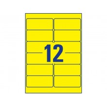 Etichette permanenti poliestere giallo Avery 99,1x42,3 mm - 12 et/foglio - per stampanti laser - cf. 20 fogli L6107-20