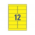 Etichette permanenti poliestere giallo Avery 99,1x42,3 mm - 12 et/foglio - per stampanti laser - cf. 20 fogli L6107-20