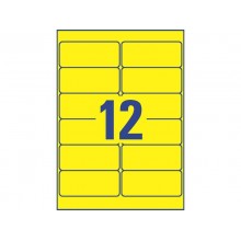 Etichette permanenti poliestere giallo Avery 99,1x42,3 mm - 12 et/foglio - per stampanti laser - cf. 20 fogli L6107-20
