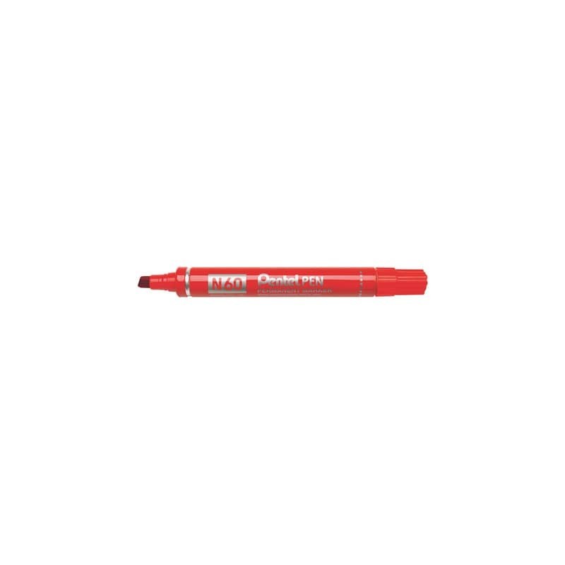Marcatore permanente Pentel N60 punta a scalpello 3,9-5,7 mm rosso N60-B