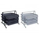 Set 3 Vaschette portadocumenti Q-Connect 27,8x27,5x35 cm silver KF00822