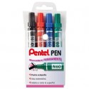 Marcatore permanente Pentel N60 con punta a scalpello 3,9/5,7 mm assortiti 4 pezzi - 0050504