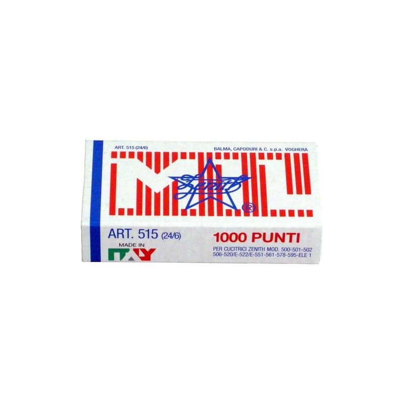 Scatola 1000 punti metallici ZENITH 515 24/6 - 0305151601 (Conf.10)