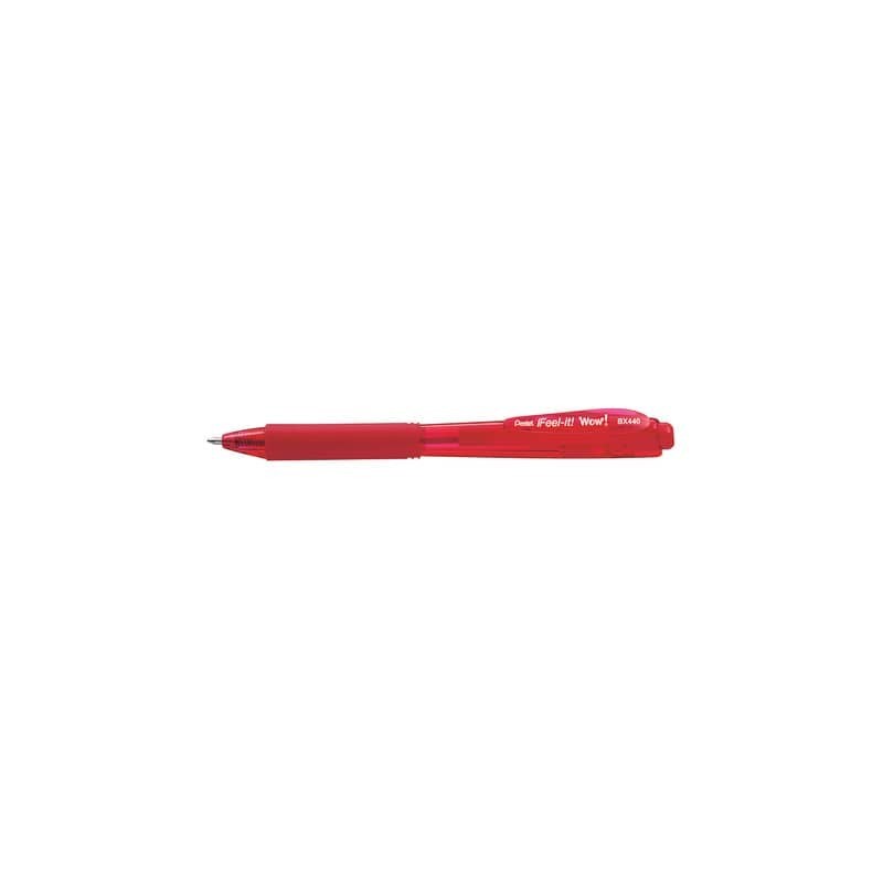 Penne a sfera a scatto Pentel Feel It Wow 1.0 mm rosso BX440-BI (Conf.12)