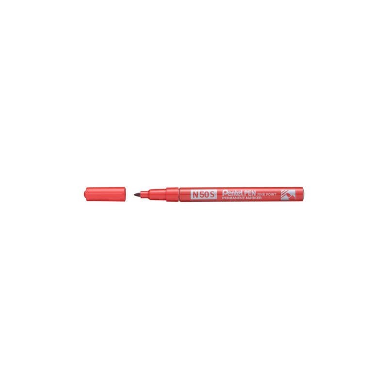 Marcatore permanente Pentel Pen N50S punta conica 3.8 mm rosso N50S-B