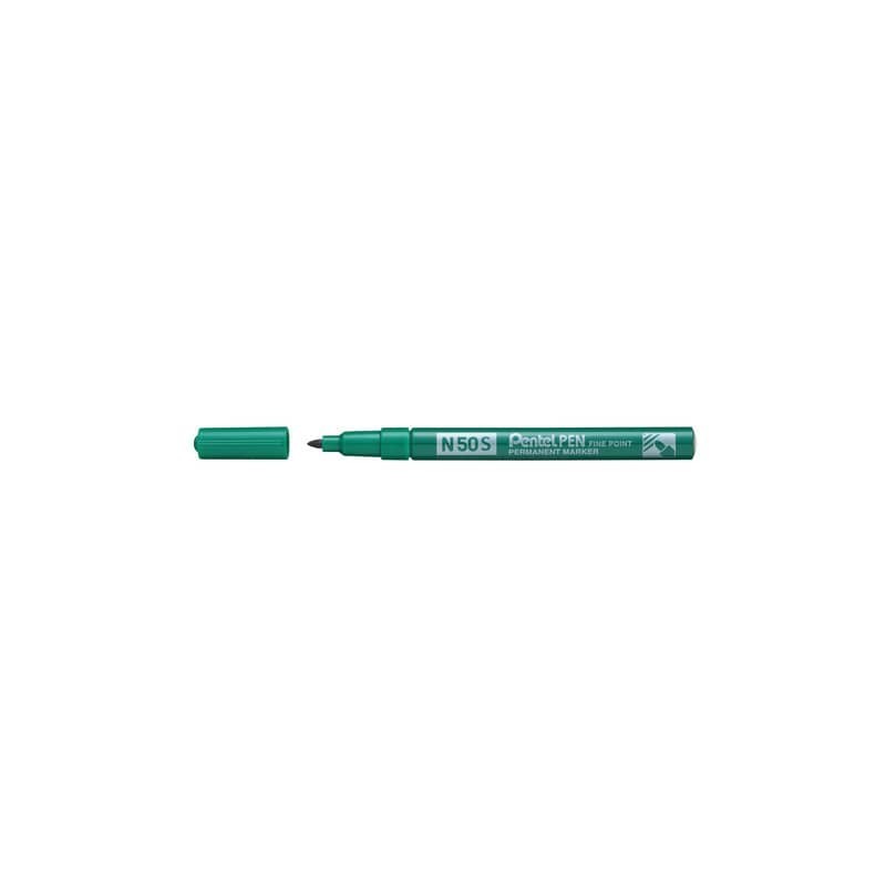Marcatore permanente Pentel Pen N50S punta conica 3.8 mm verde N50S-D