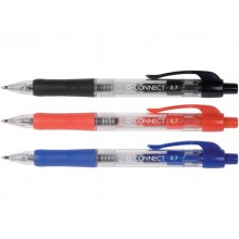 Penna a sfera a scatto Q-Connect punta M 0,7 mm nero - conf. da 10 pezzi - KF00267