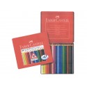 Matite colorate Faber-Castell Colour Grip assortiti astuccio di metallo da 24 - 112423