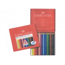 Matite colorate Faber-Castell Colour Grip assortiti astuccio di metallo da 24 - 112423
