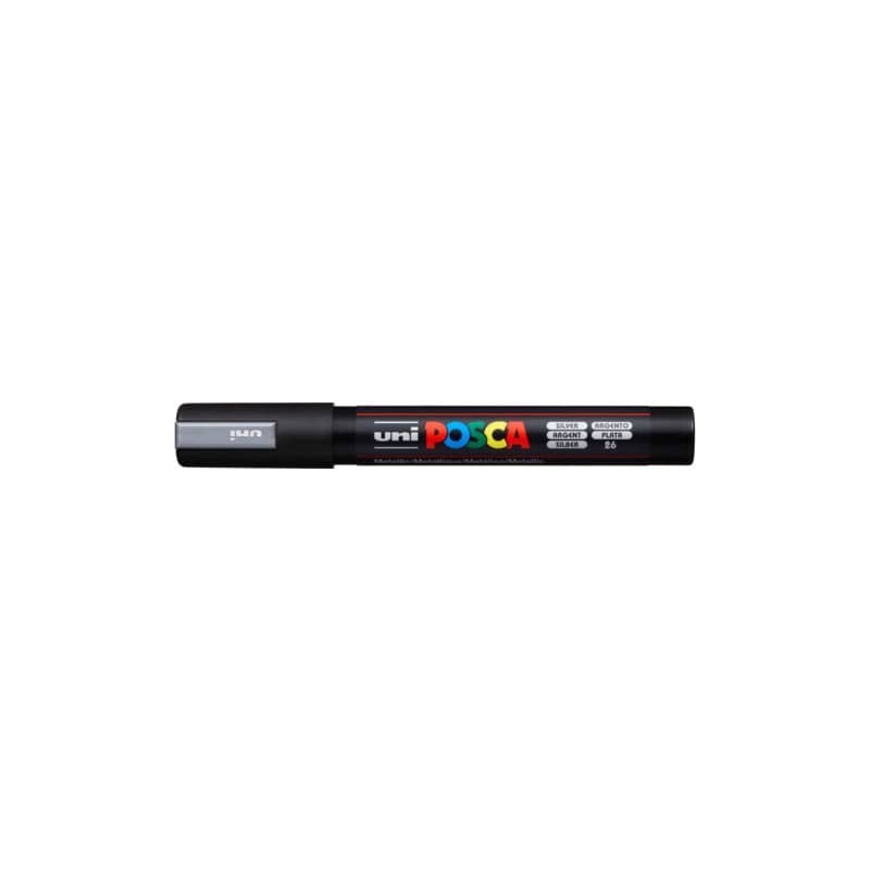 Marcatore a tempera POSCA Uni-Ball punta tonda 1,8-2,5 mm argento M PC5M ARG
