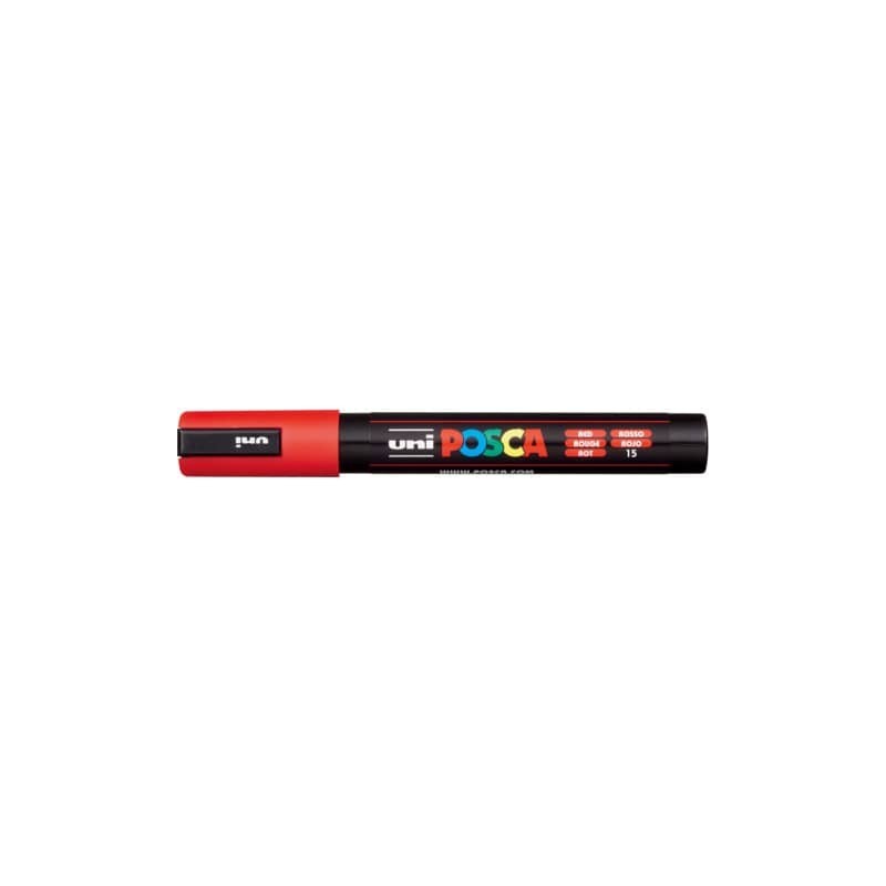 Marcatore a tempera POSCA Uni-Ball punta tonda 1,8-2,5 mm rosso M PC5M R