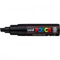 Marcatore a tempera POSCA Uni-Ball punta a scalpello 8 mm nero M PC8K N