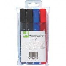 Marcatore permanente Q-Connect punta tonda 2-3 mm assortiti conf. da 4 - KF26088