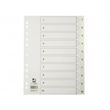 Divisore numerico Q-Connect bianco 22,5x29,7 cm ppl 1-10 KF00177