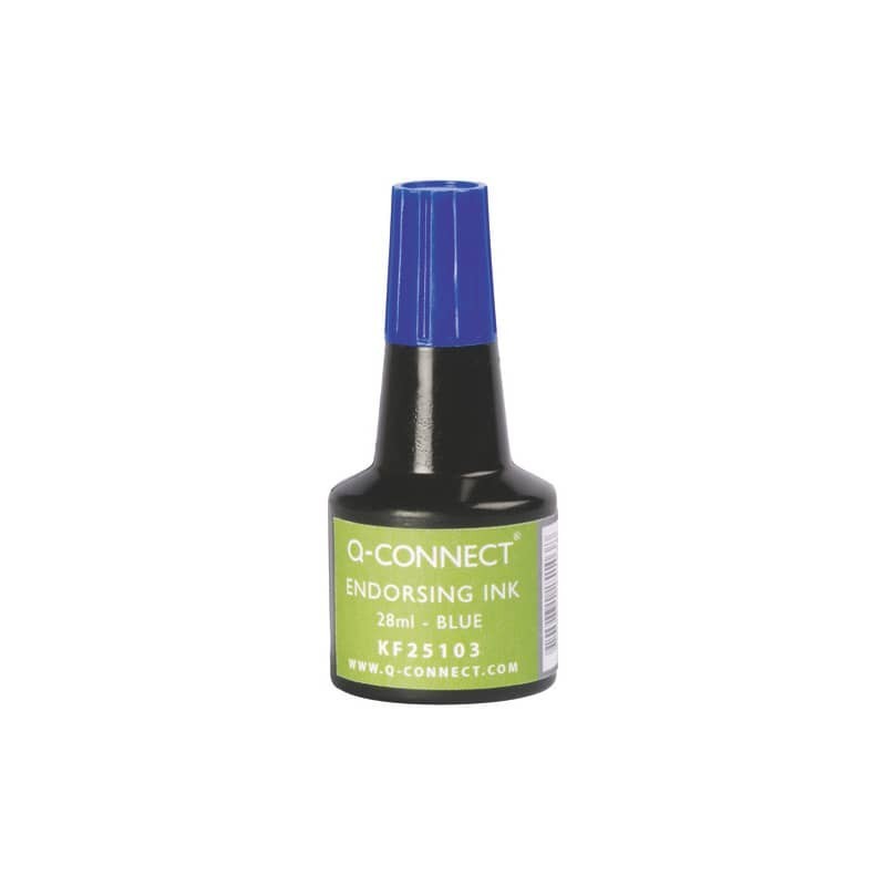 Inchiostro per timbri Q-Connect senza olio 28 ml blu KF25103