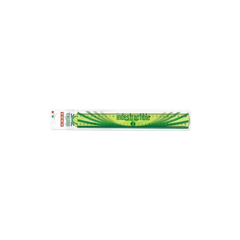 Triplo decimetro ARDA Linea Elastika plastica flessibile verde trasparente 30 cm - EL30P (Conf.10)