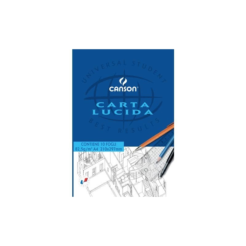 Blocco da disegno CANSON carta lucida bianco 80 g/m² 10 fogli A4 C200005825 (Conf.25)