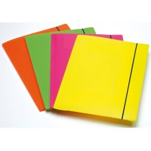 Cartellina a 3 lembi Leonardi cordonatura multipla con elastico A4 assortiti  conf. da 4 - 1028001
