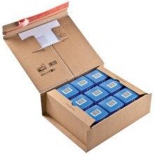 Scatola con tasca interna ColomPac in cartone ondulato f.to 38,5x31,5x13 cm avana - CP067.06 (Conf.10)