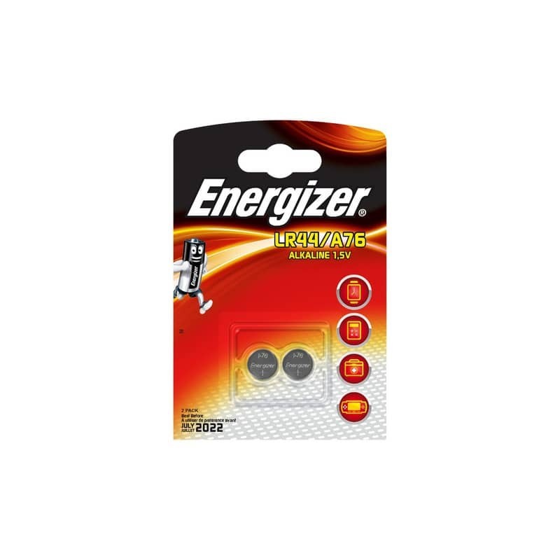 Batterie alcaline a bottone ENERGIZER LR44/A76 conf. da 2 - E301536600