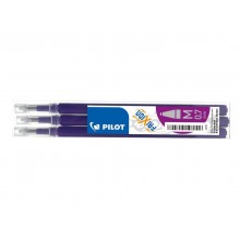 Refill penne a sfera Pilot Frixion Ball e Clicker 0,7 mm viola Set 3 pezzi - 006646