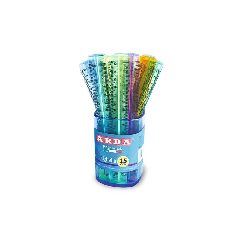 Righello ARDA Uni polistirolo colori assortiti Conf. 50 pezzi - 282C