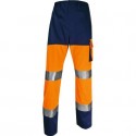 Pantaloni da lavoro Delta Plus ad alta visibilità - classe 2 - 5 tasche - argento arancio fluo-blu -XXL- PHPA2OMXX