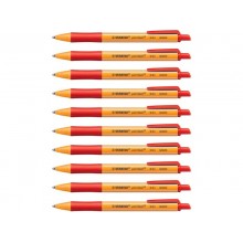 Penna a sfera a scatto Stabilo Pointball  0,5 mm rosso 6030/40 (Conf.10)