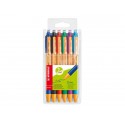 Penne a sfera a scatto Stabilo Pointball  0,5 mm assortiti astuccio da 6 - 6030/6