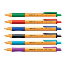 Penne a sfera a scatto Stabilo Pointball  0,5 mm assortiti astuccio da 6 - 6030/6