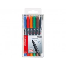 Penne Stabilo OHPen universal Superfine (S) 0,4 mm assortiti astuccio da 6 - 841/6