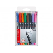 Penne Stabilo OHPen universal Superfine (S) 0,4 mm assortiti astuccio da 8 - 841/8