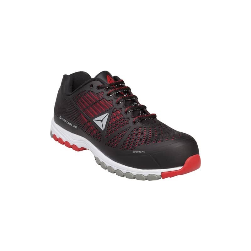 Scarpe da lavoro DELTA PLUS basse Deltasport S1P - PU iniettato mesh nero-rosso - 43 - DSPORSPNR43