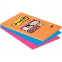 Foglietti Post-it® Super Sticky XXL Bangkok a righe assortiti conf. 3 blocchetti da 90 ff - 4690-SS3BGK-EU