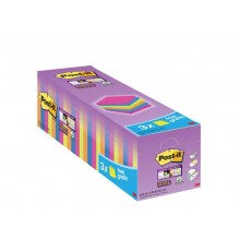 Foglietti Post-it® Super Sticky 76x76 mm colori assortiti neon Value Pack 21+3 blocchetti GRATIS - 654-P24SSCOL-EU
