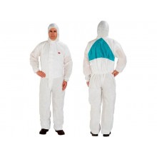 Tuta da lavoro di protezione 3M colore bianco con pannello posteriore verde bianco-verde M - 4520 M
