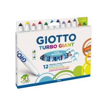 Pennarelli GIOTTO Turbo Giant punta conica 7,5 mm assortiti astuccio appendibile da 12 - F432000
