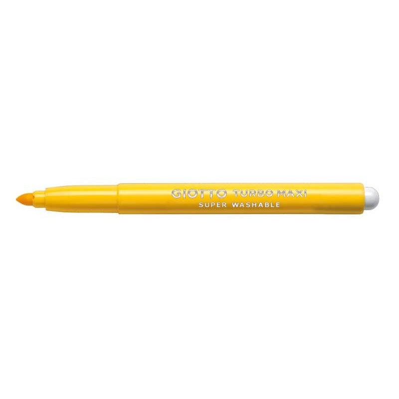 Pennarello GIOTTO Turbo Maxi punta grossa in fibra 5 mm giallo medio Conf.  12 pezzi - 456002